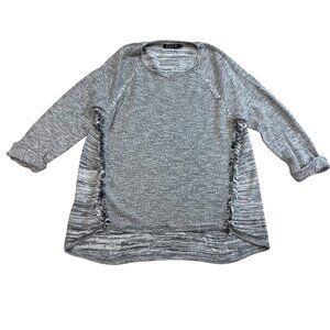 ZOZO Knit Sweater Top Women's Size XL‎ Gray High Low Hem Relaxed Lightweight